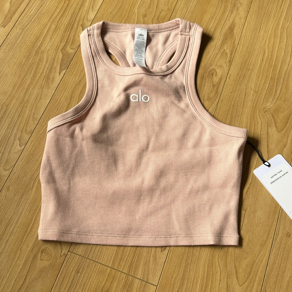 ALO Yoga Pink Ribbed Crop Top